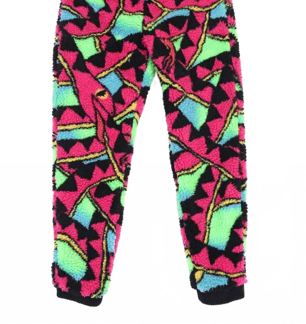 NEW PRETTY SNAKE unisex running man sherpa pants in multicolor